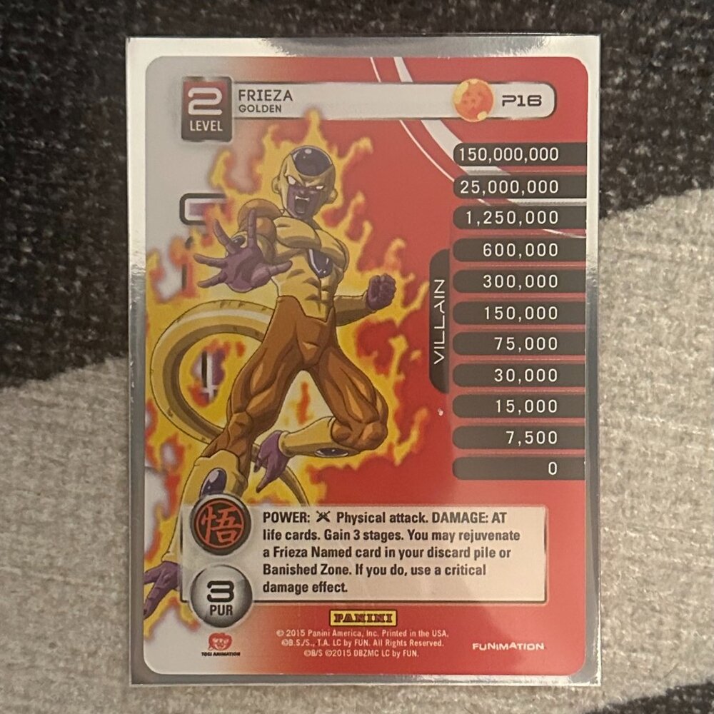 Dragon Ball Z Golden Frieza Level 2 Personality Card (P16) – Panini 2015